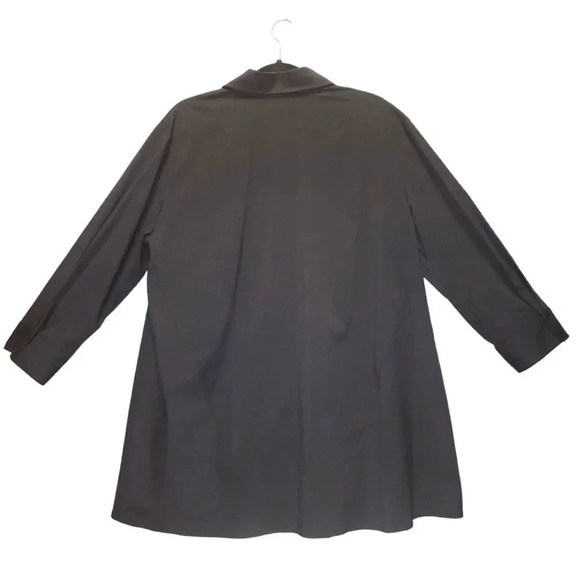 New $228 Finley Womens Black Trapeze Top 3/4 Sleeve Cotton Button Down Size XXXL - Picture 3 of 10